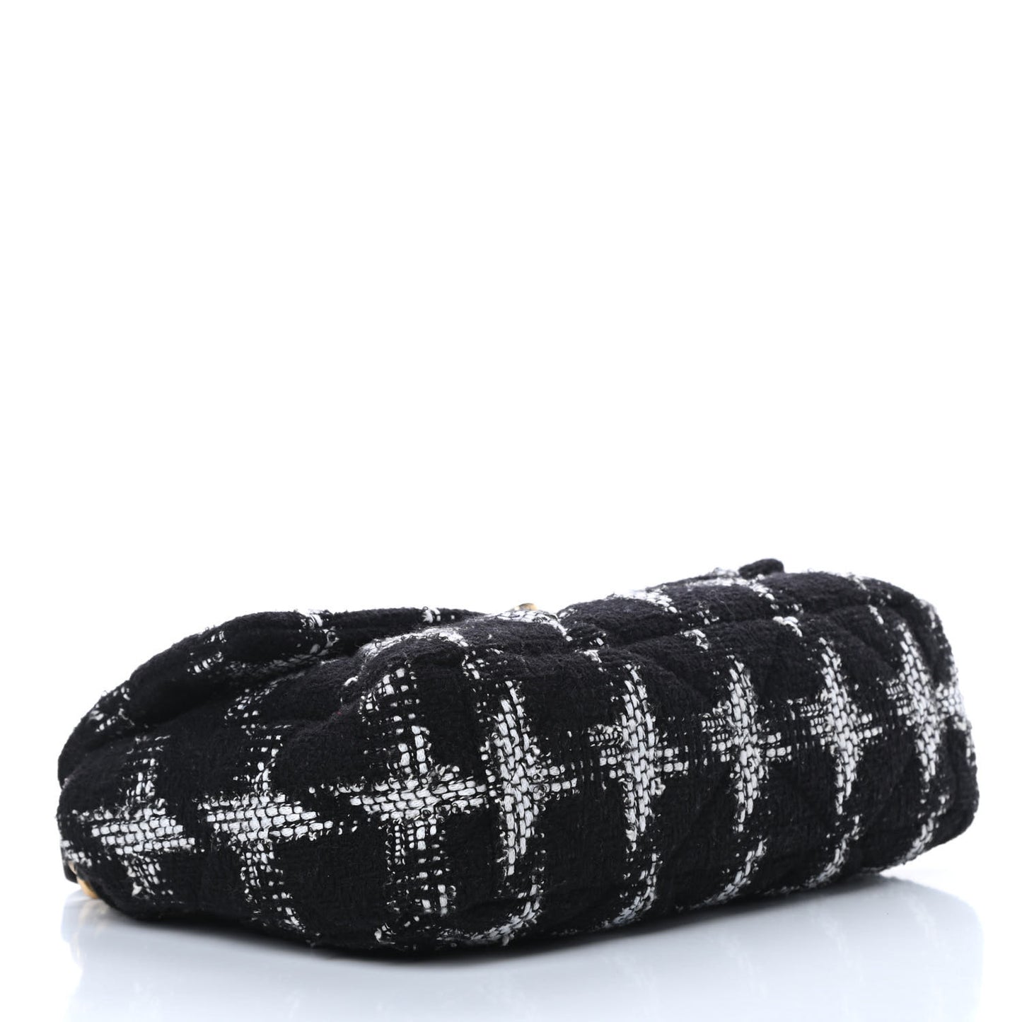 Tweed Quilted Large Chanel 19 Flap Black White