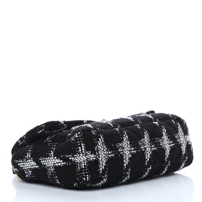Chanel Tweed Quilted Large Chanel 19 Flap Black White 4 of 10