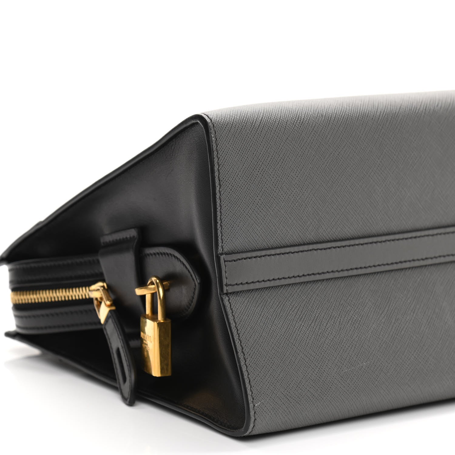 Prada Saffiano City Calf Medium Esplanade Tote Mercurio Black 8 of 9