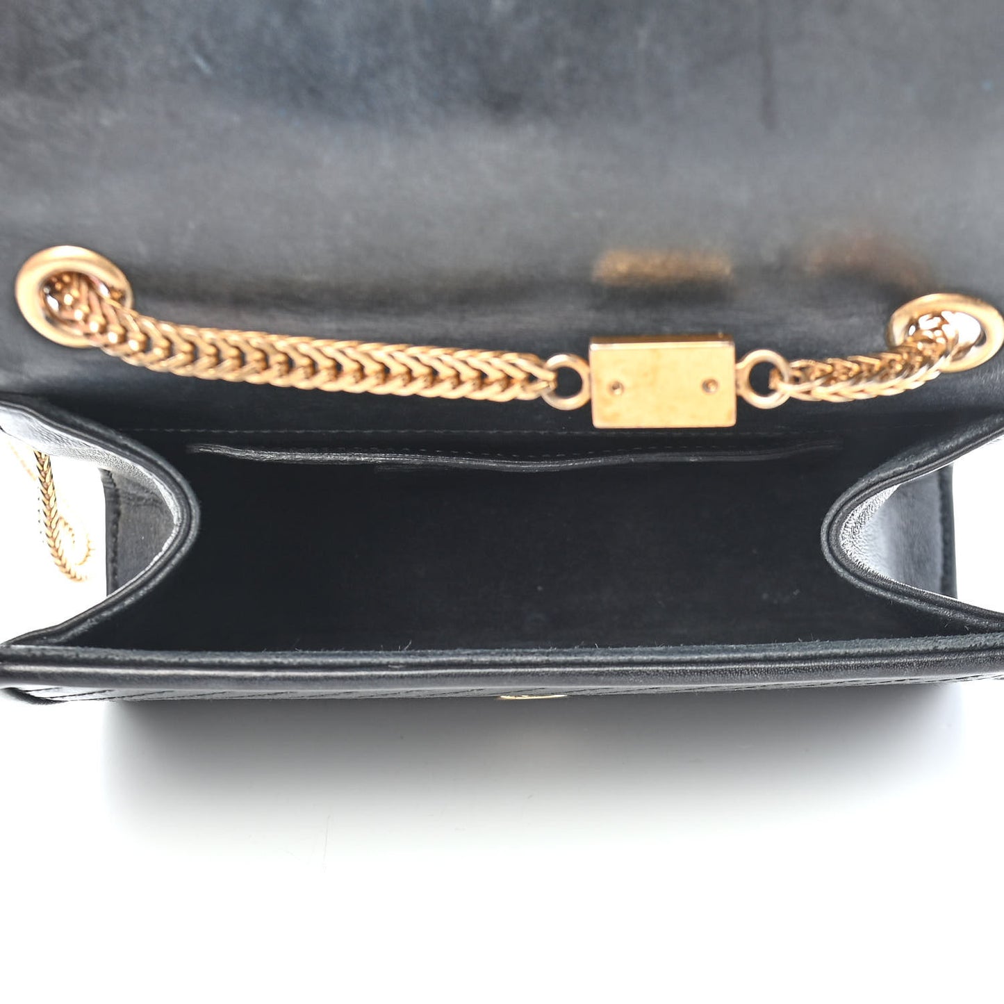 Calfskin Patterned Small Cassandre Tassel Satchel Black