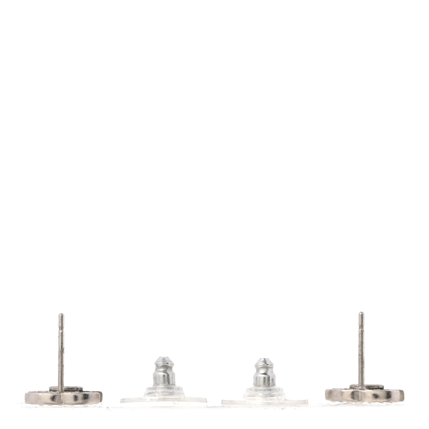 Chanel Crystal Mini Timeless CC Earrings Silver 3 of 4
