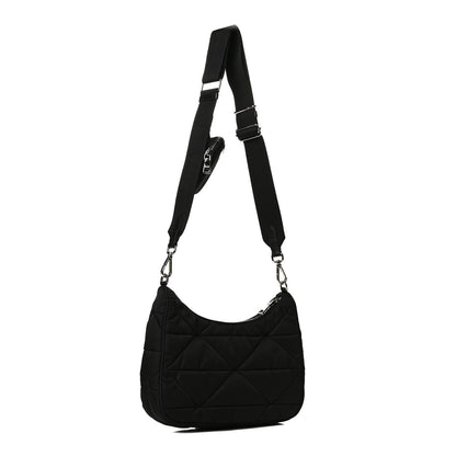 Prada Re-Nylon Triangle Padded Patchwork Shoulder Bag Black 4 of 12