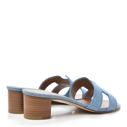 Hermes Denim Oasis Sandals 36.5 Bleu Clair 4 of 9