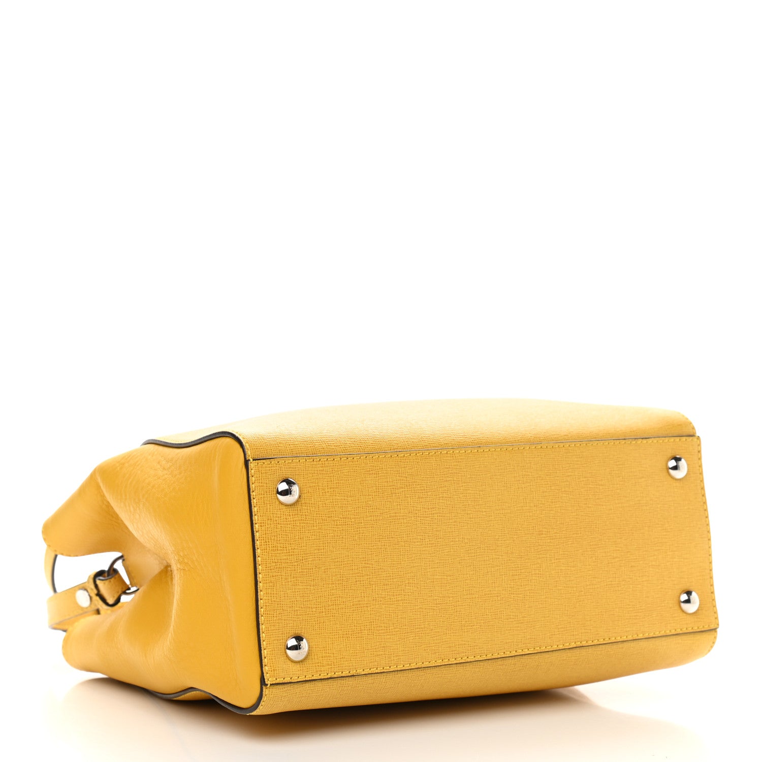 Fendi Vitello Elite Petite 2Jours Tote Yellow Chantilly 4 of 9