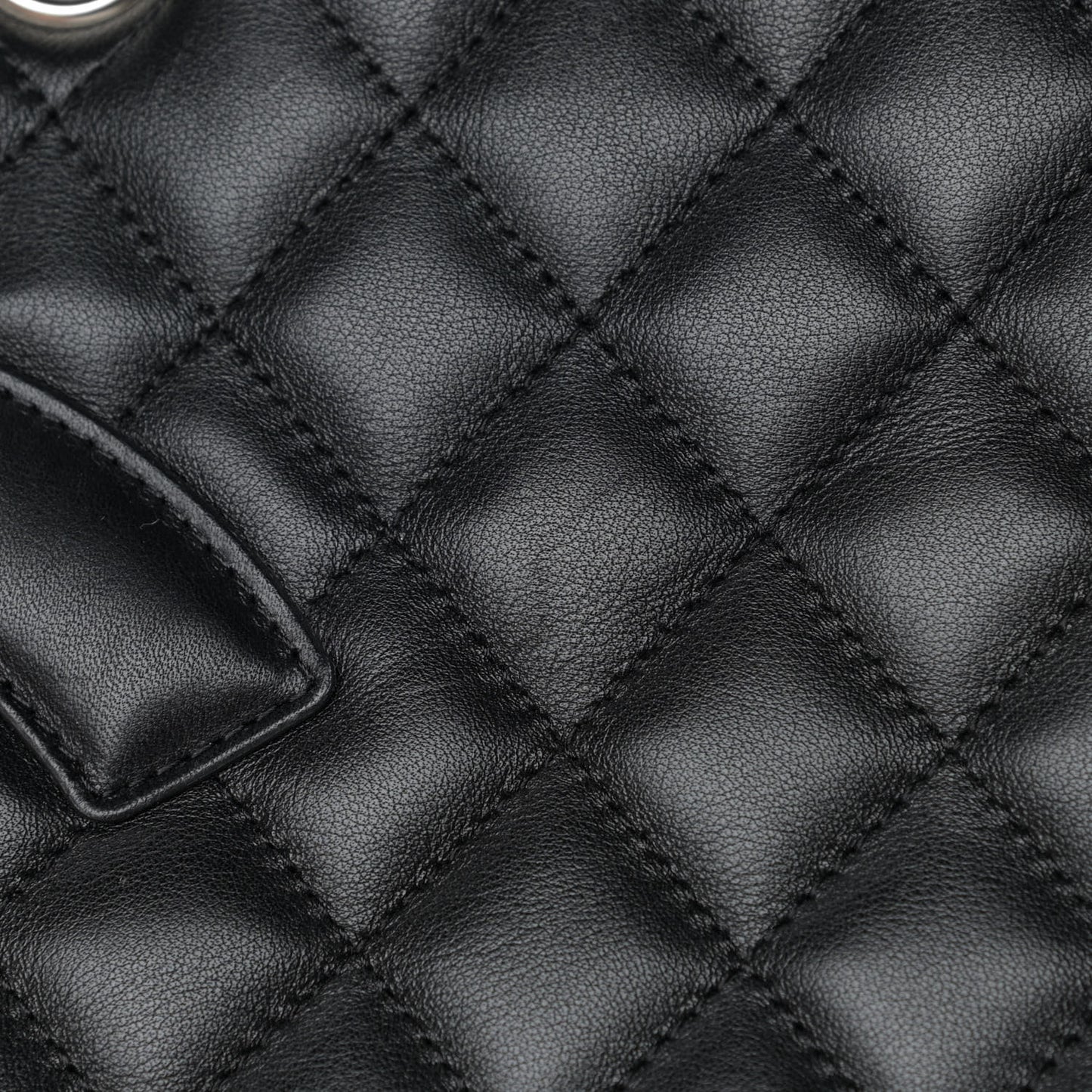 Calfskin Quilted Large Cambon Tote Black