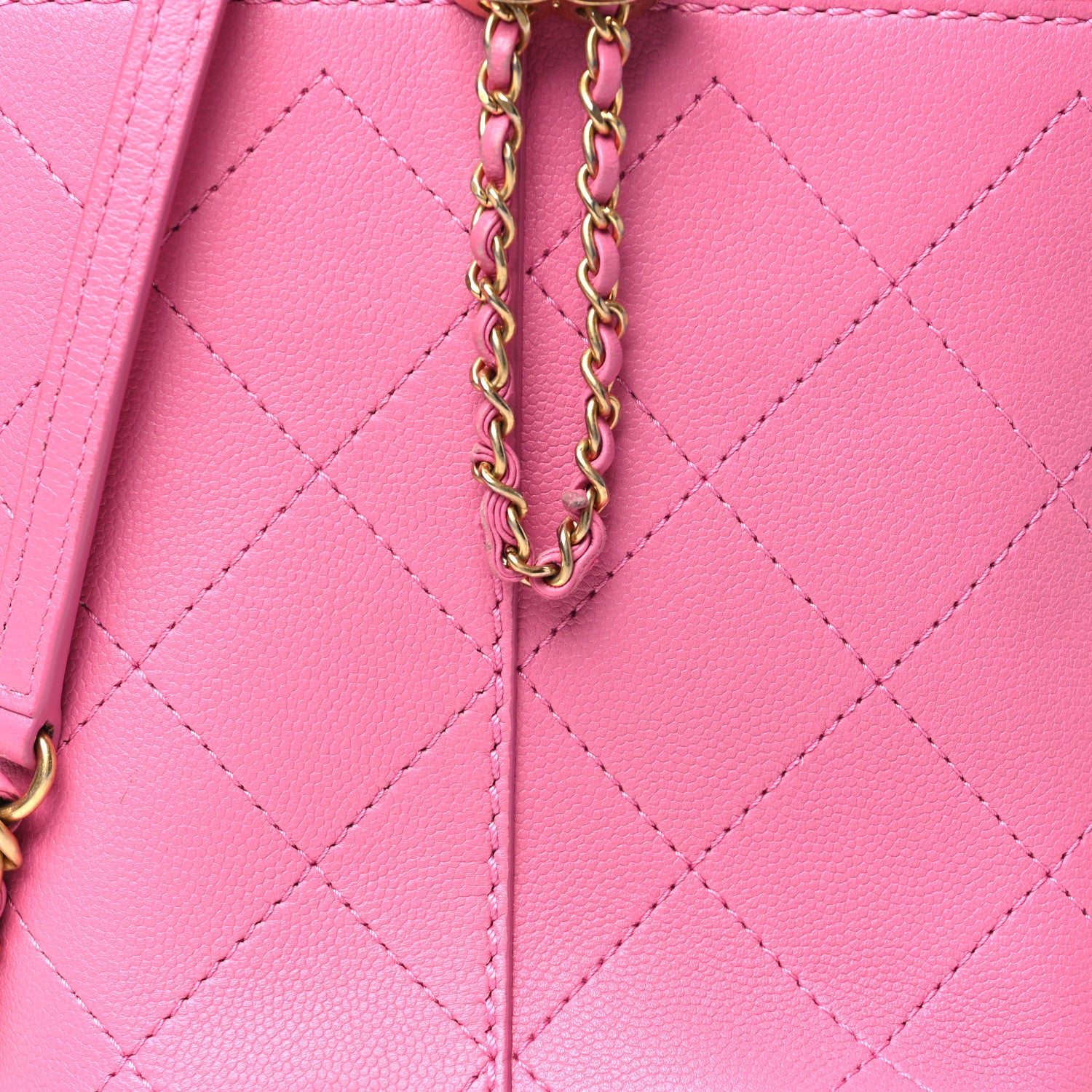 Chanel Calfskin Small CC Chain Bucket Drawstring Bag Pink 8 of 11
