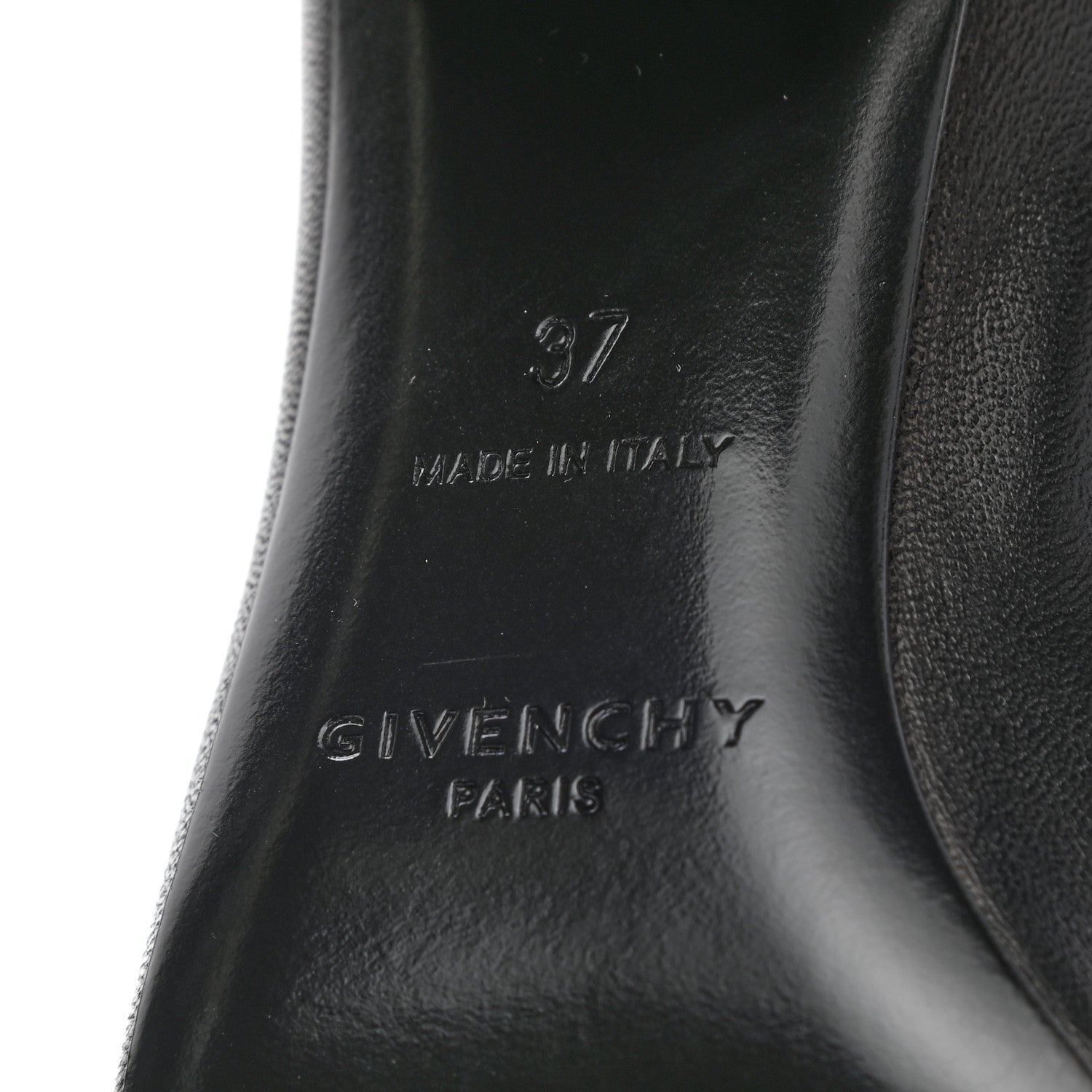 Givenchy Calfskin Snakeskin Embossed ID Scrunch Bootie 37 Black 6 of 9