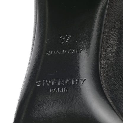 Givenchy Calfskin Snakeskin Embossed ID Scrunch Bootie 37 Black 6 of 9
