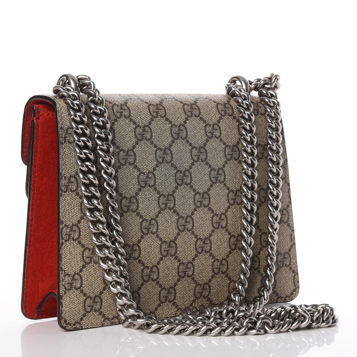 GG Supreme Monogram Mini Dionysus Shoulder Bag Hibiscus Red