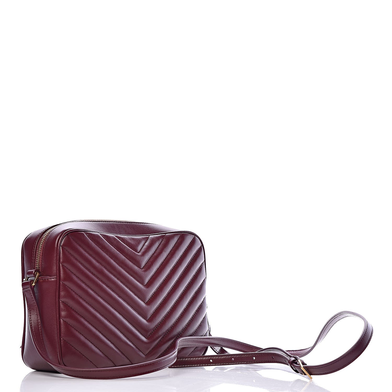 Saint Laurent Calfskin Matelasse Monogram Lou Camera Bag Dark Legion Red 3 of 10