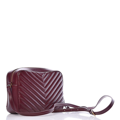 Saint Laurent Calfskin Matelasse Monogram Lou Camera Bag Dark Legion Red 3 of 10