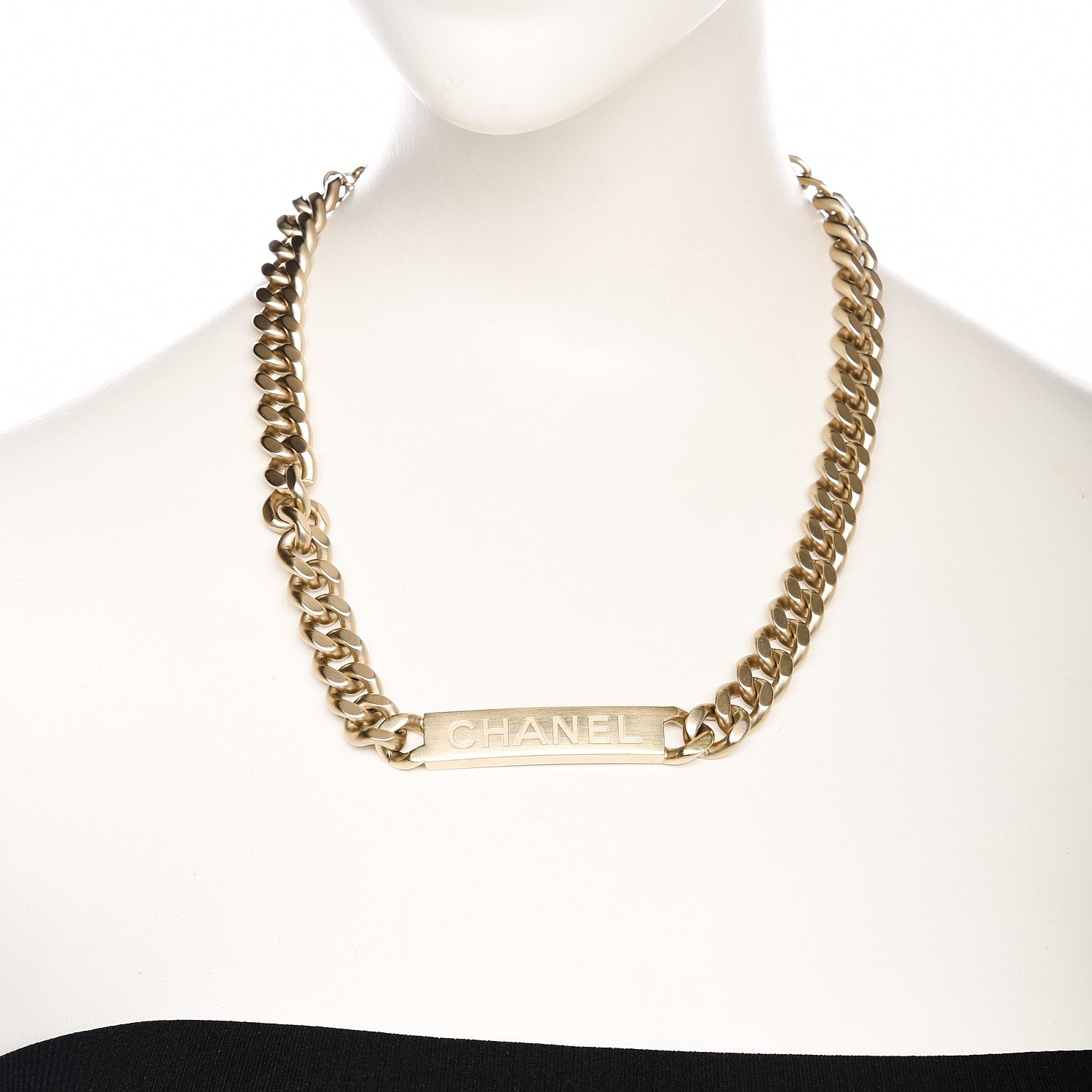 Chanel Oversized Chain Logo Necklace Gold 2 of 5
