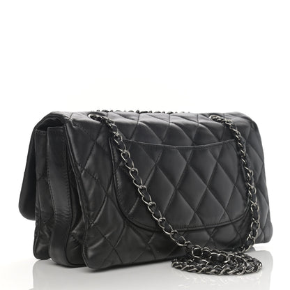 Chanel Lambskin Quilted Jumbo 3 Flap Black 3 of 11