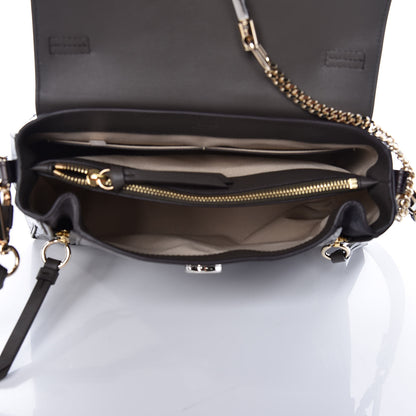 Chloe Calfskin Crocodile Embossed Small Faye Day Shoulder Bag Profound Brown 5 of 9