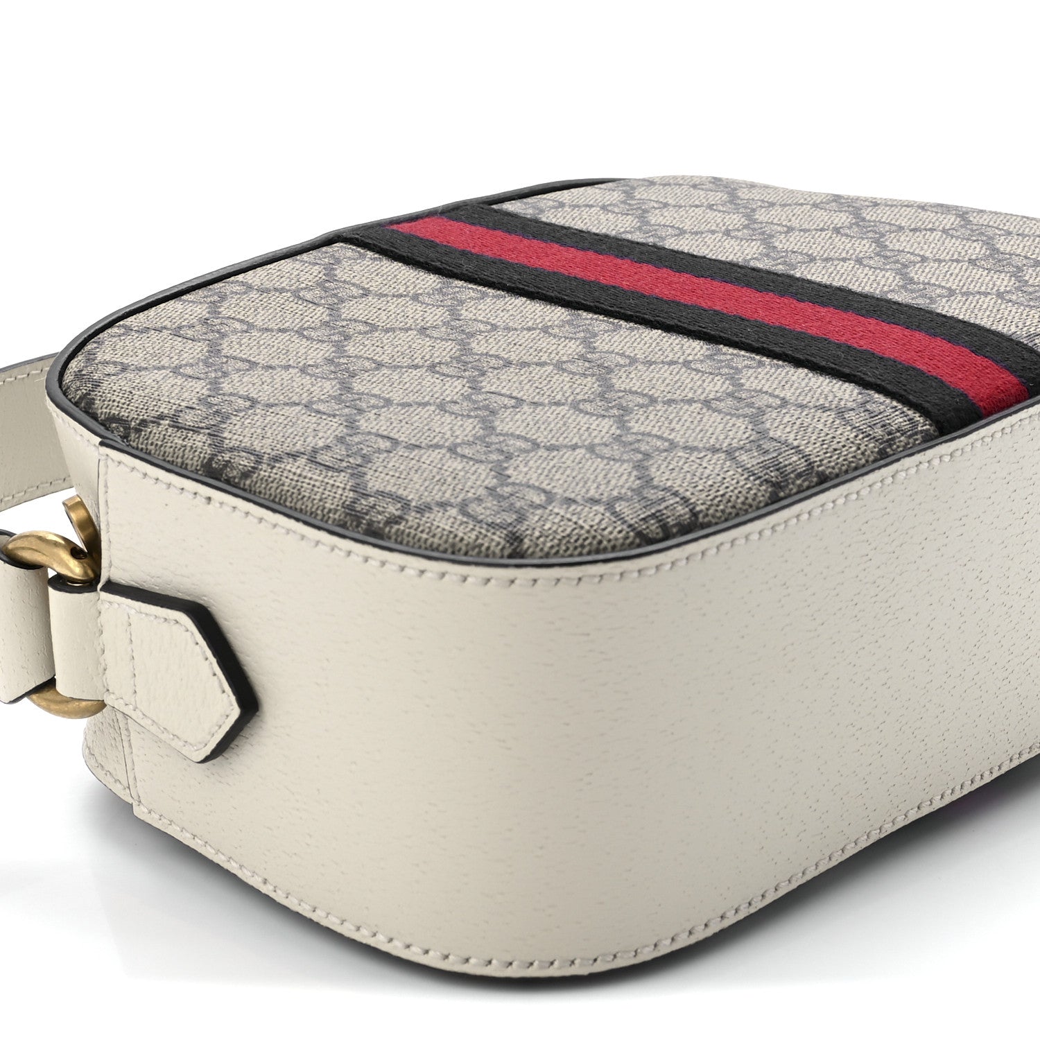 Gucci GG Supreme Monogram Textured Calfskin Web Small Ophidia Camera Bag Beige Ebony Mystic White 10 of 12