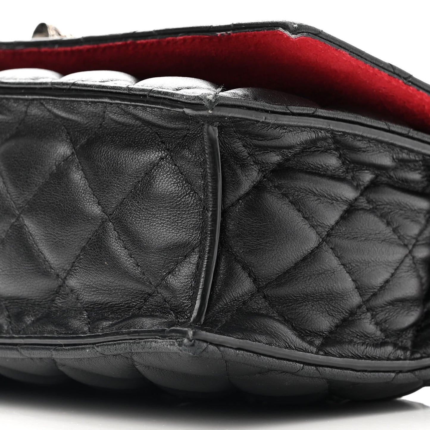 Calfskin Quilted Medium Skull Chain Crossbody Bag Black