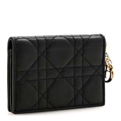 Christian Dior Lambskin Cannage Small Lady Dior Flap Card Holder Black 3 of 10