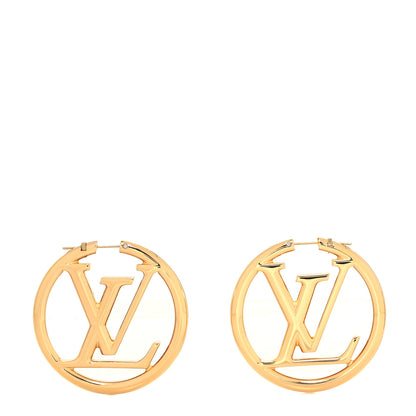 Louis Vuitton Metal Louise Hoop Earrings Gold 1 of 4