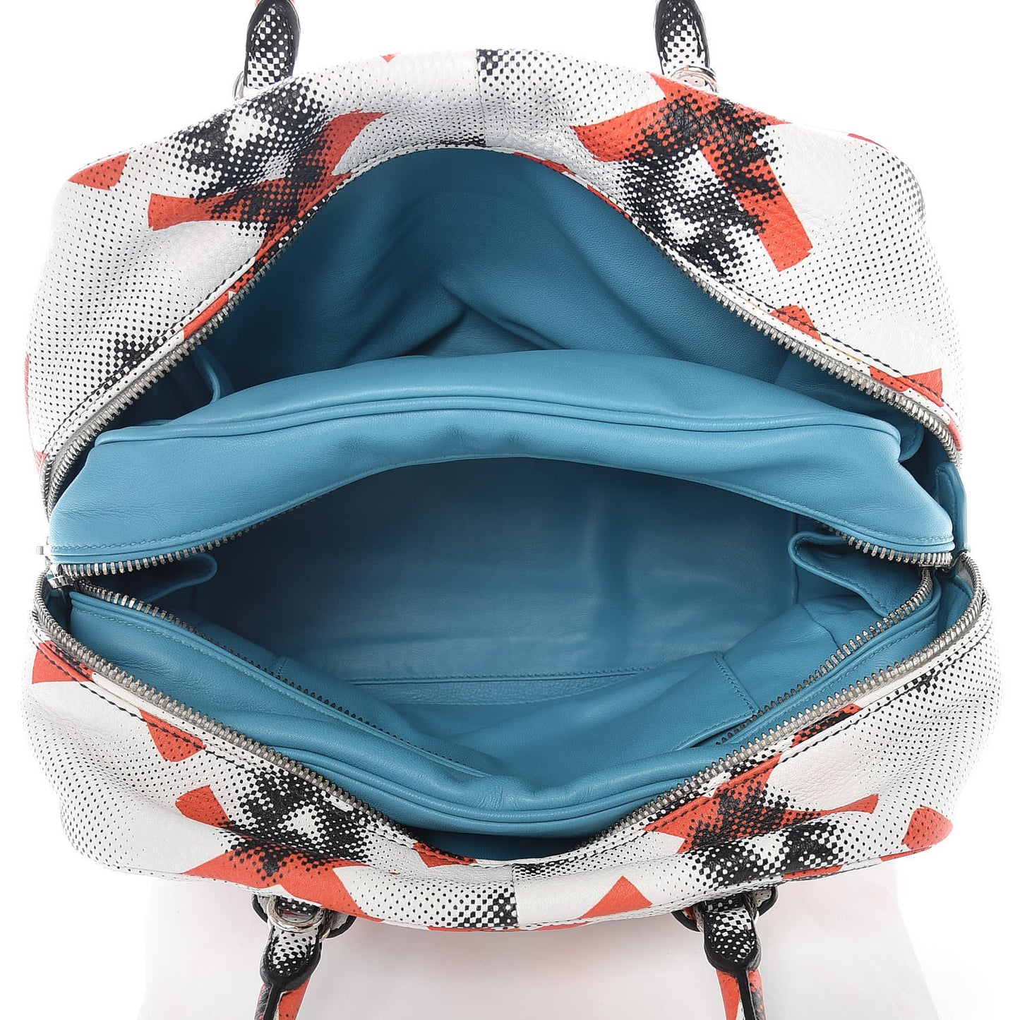 Vitello Daino Eye Inside Bag Bianco Arancio