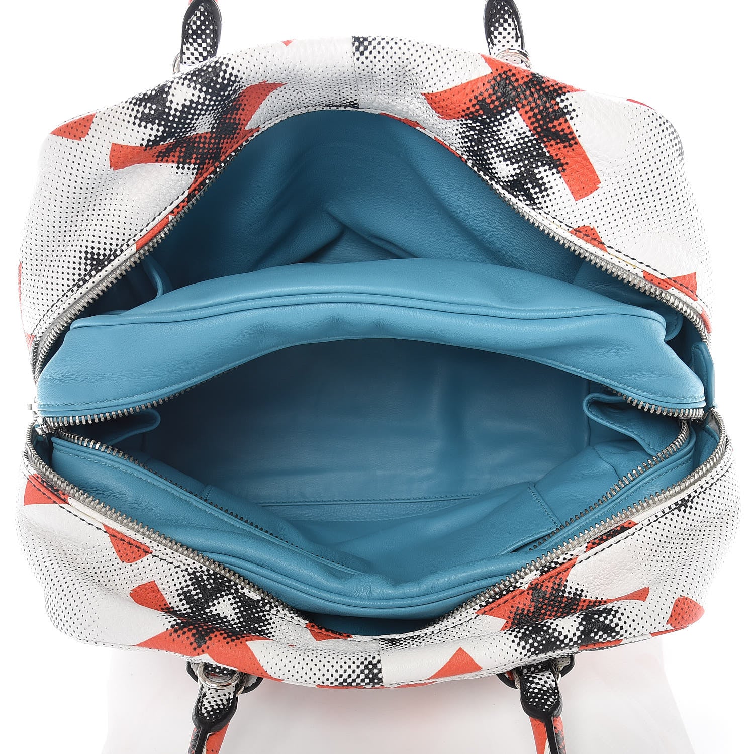 Prada Vitello Daino Eye Inside Bag Bianco Arancio 5 of 13