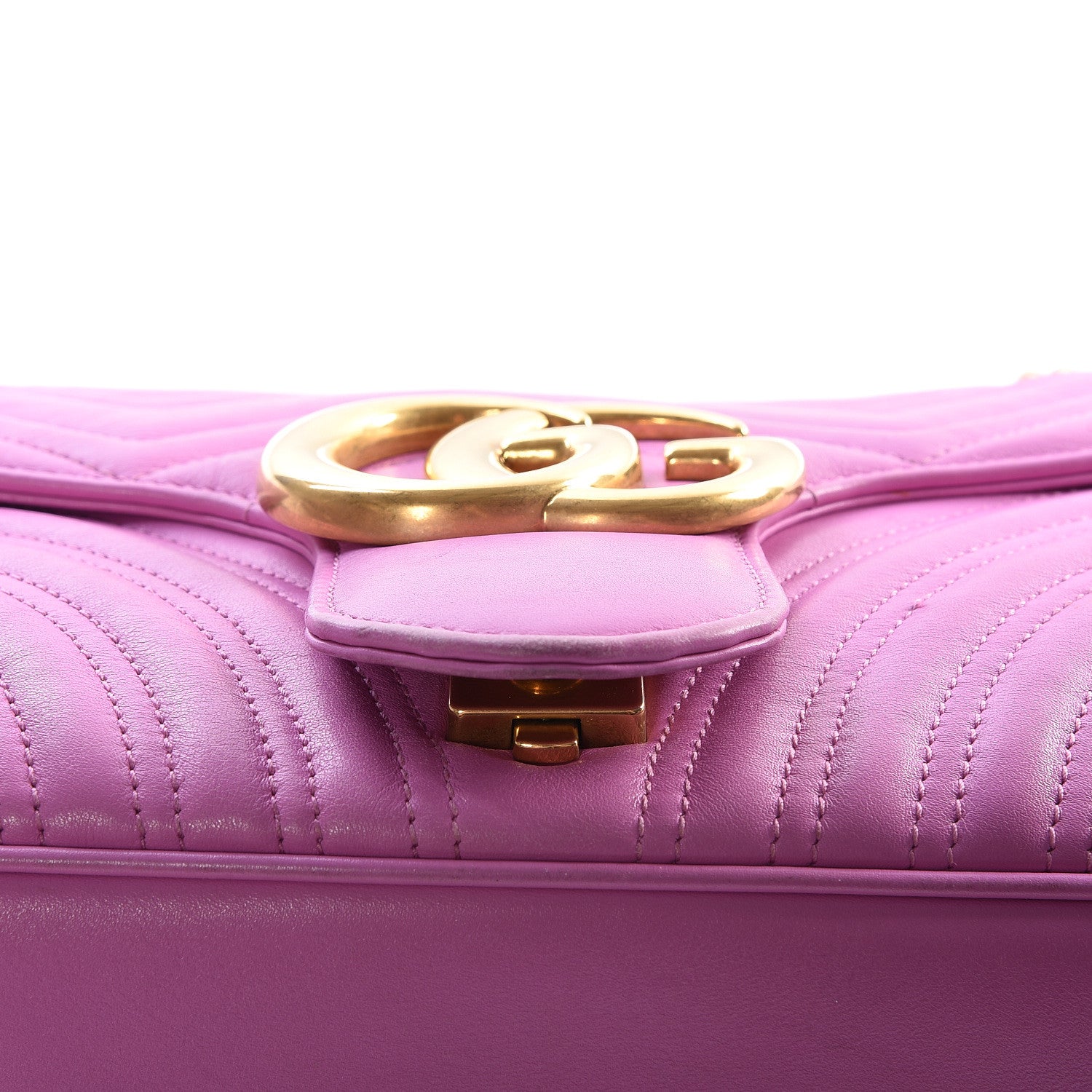 Gucci Calfskin Matelasse Medium GG Marmont Shoulder Bag Candy Mousse 13 of 15