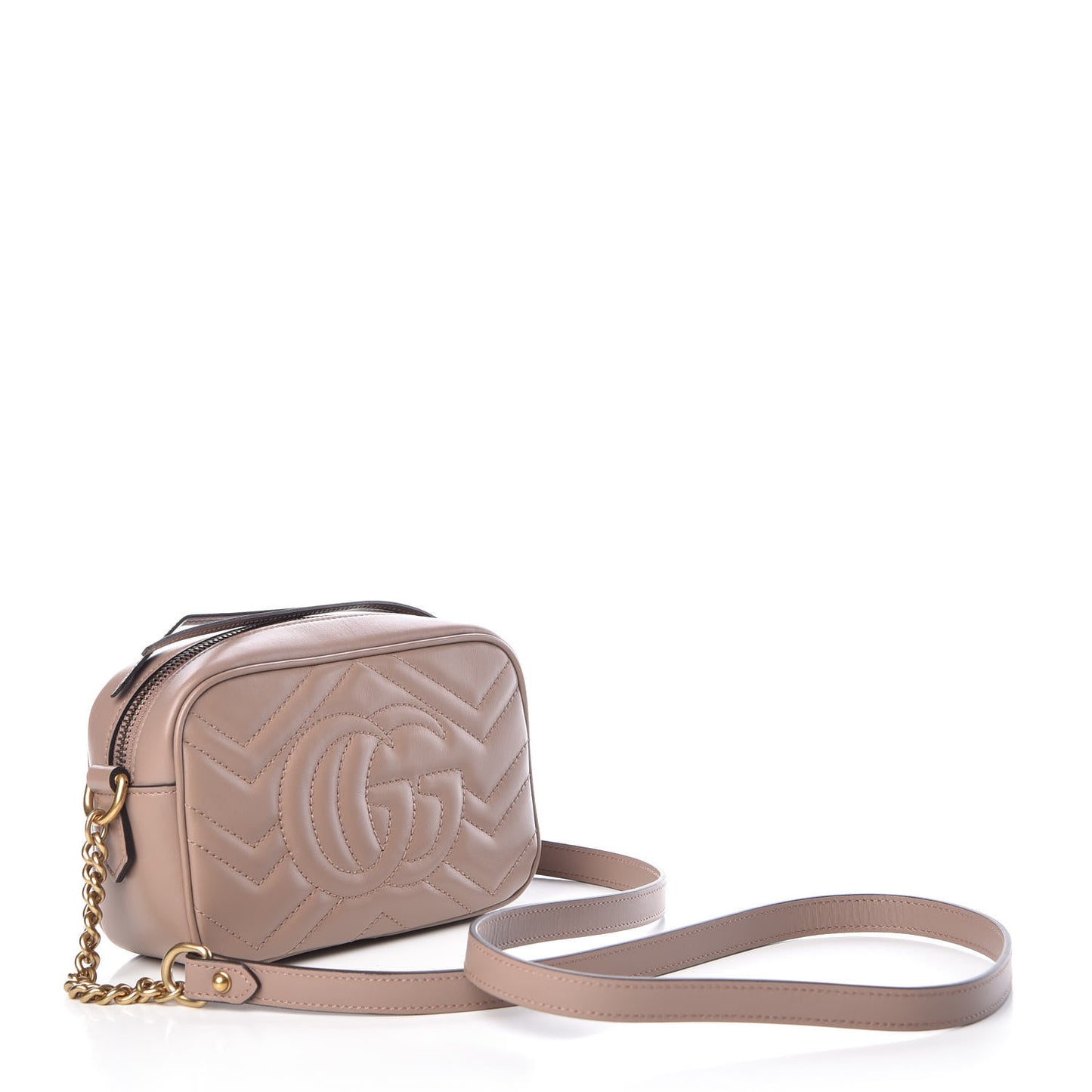 Calfskin Matelasse Mini GG Marmont Chain Shoulder Bag Porcelain Rose