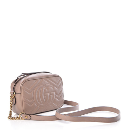 Gucci Calfskin Matelasse Mini GG Marmont Chain Shoulder Bag Porcelain Rose 3 of 8