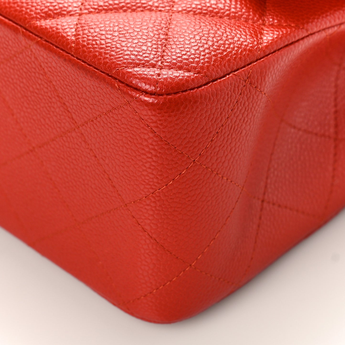 Pearly Caviar Quilted Jumbo Double Flap Orange