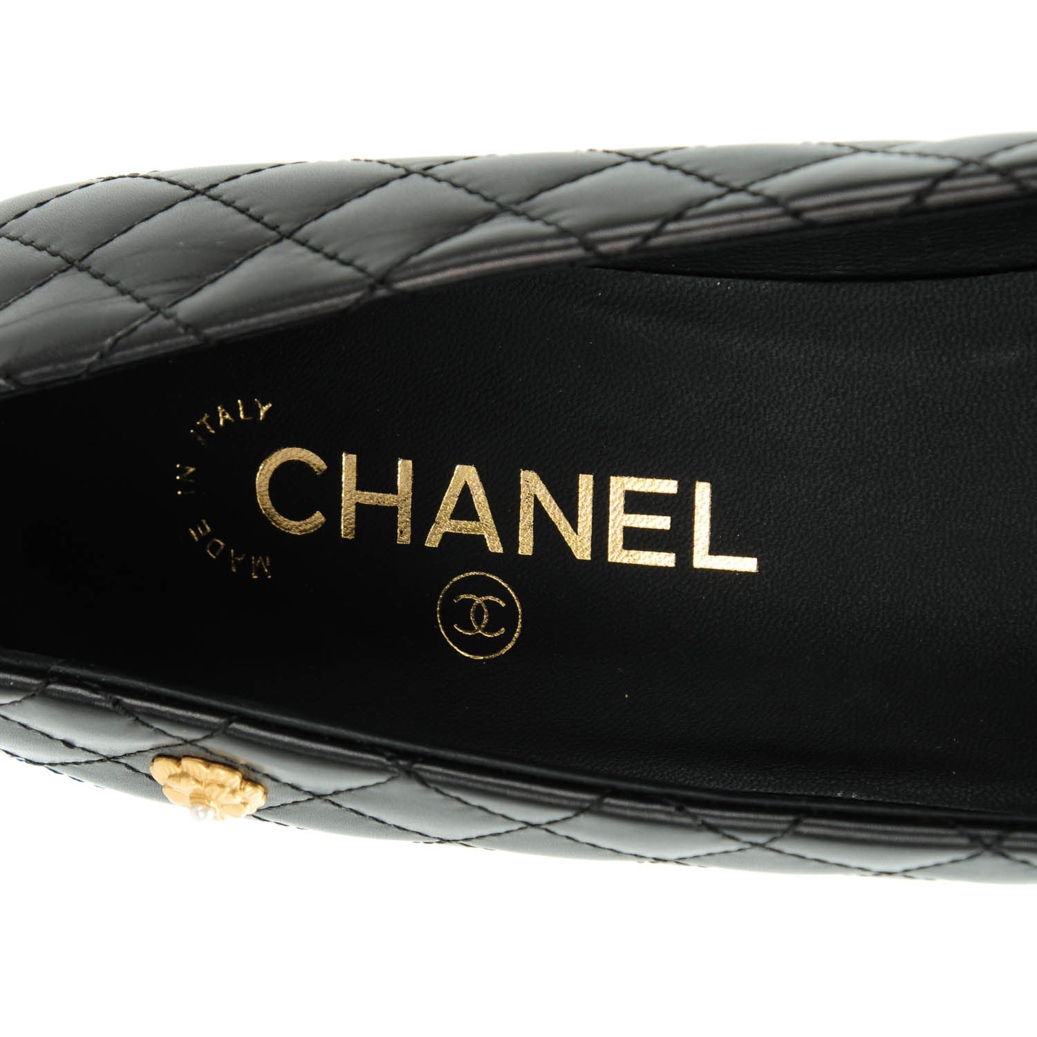 Chanel Lambskin Quilted Cap Toe Camellia Pumps 40 Black 6 of 8