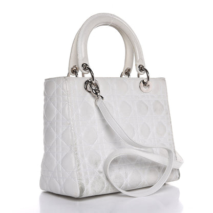 Christian Dior Lambskin Cannage Medium Lady Dior White 4 of 15