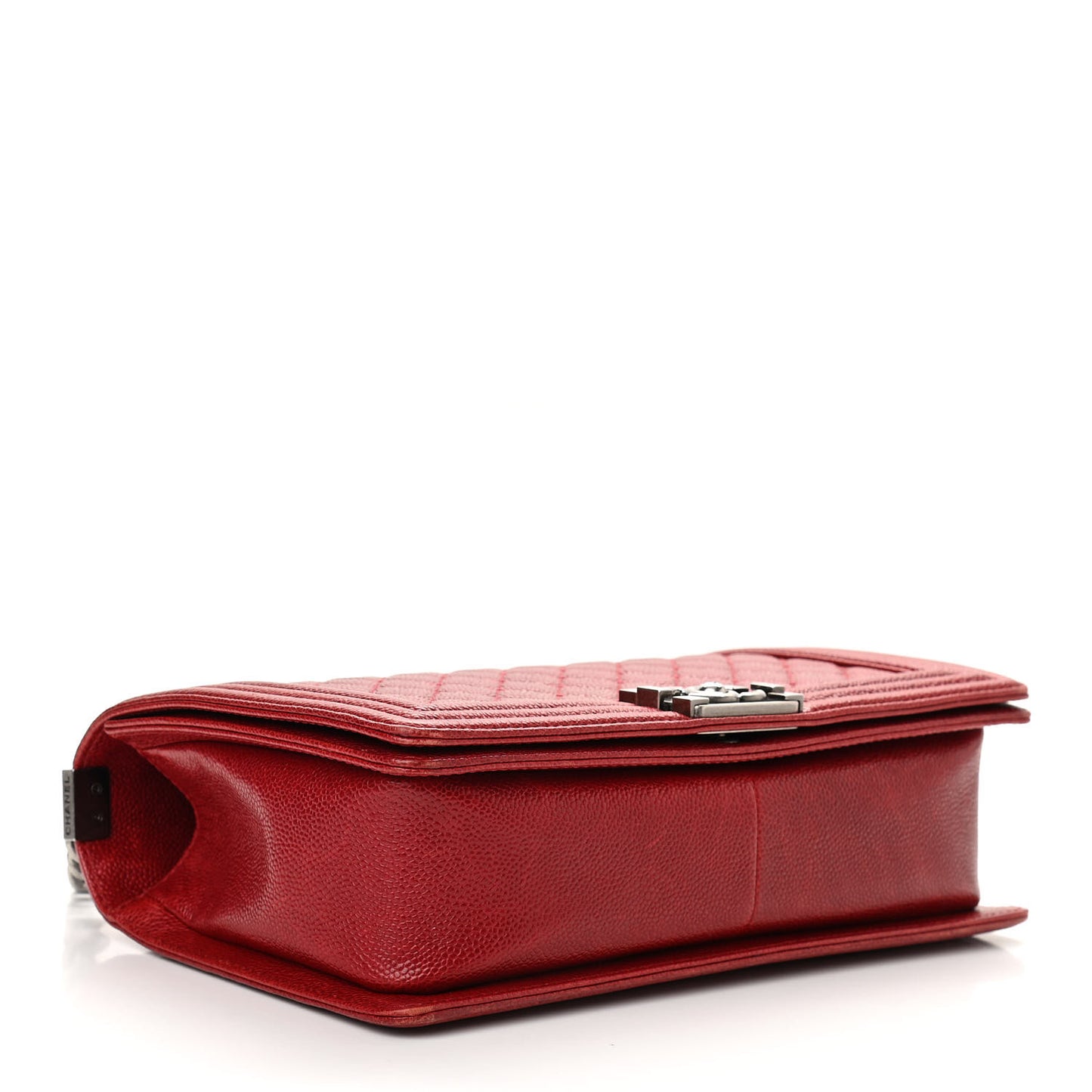 Caviar Quilted New Medium Boy Flap Dark Red