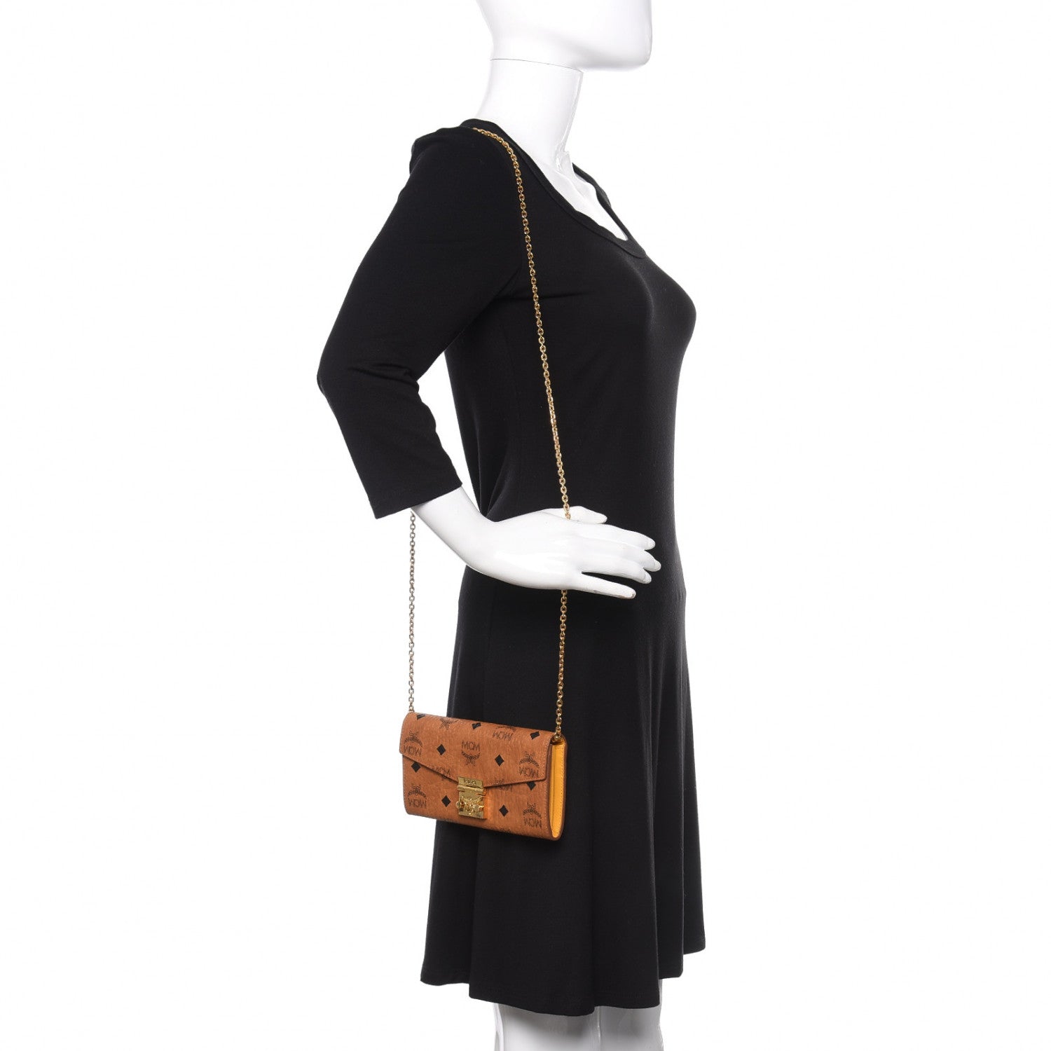 MCM Visetos Large Patricia Wallet On Chain Cognac 2 of 12