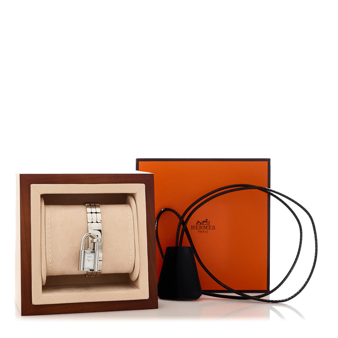 Hermes Stainless Steel Diamond 16mm Kelly Quartz Watch 7 of 7