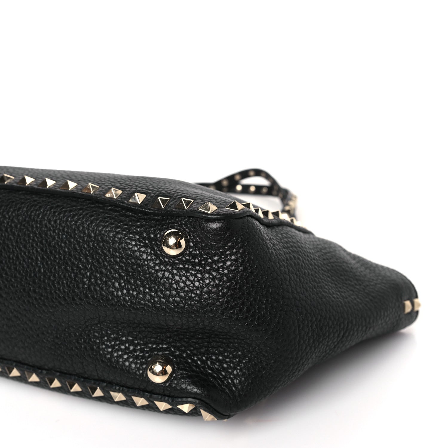 Valentino Garavani Grained Calfskin Small Rockstud Tote Black 8 of 8