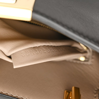 Fendi Vitello Tahiti Burro Medium Peekaboo Iconic Essentially Satchel Black Corda 8 of 14
