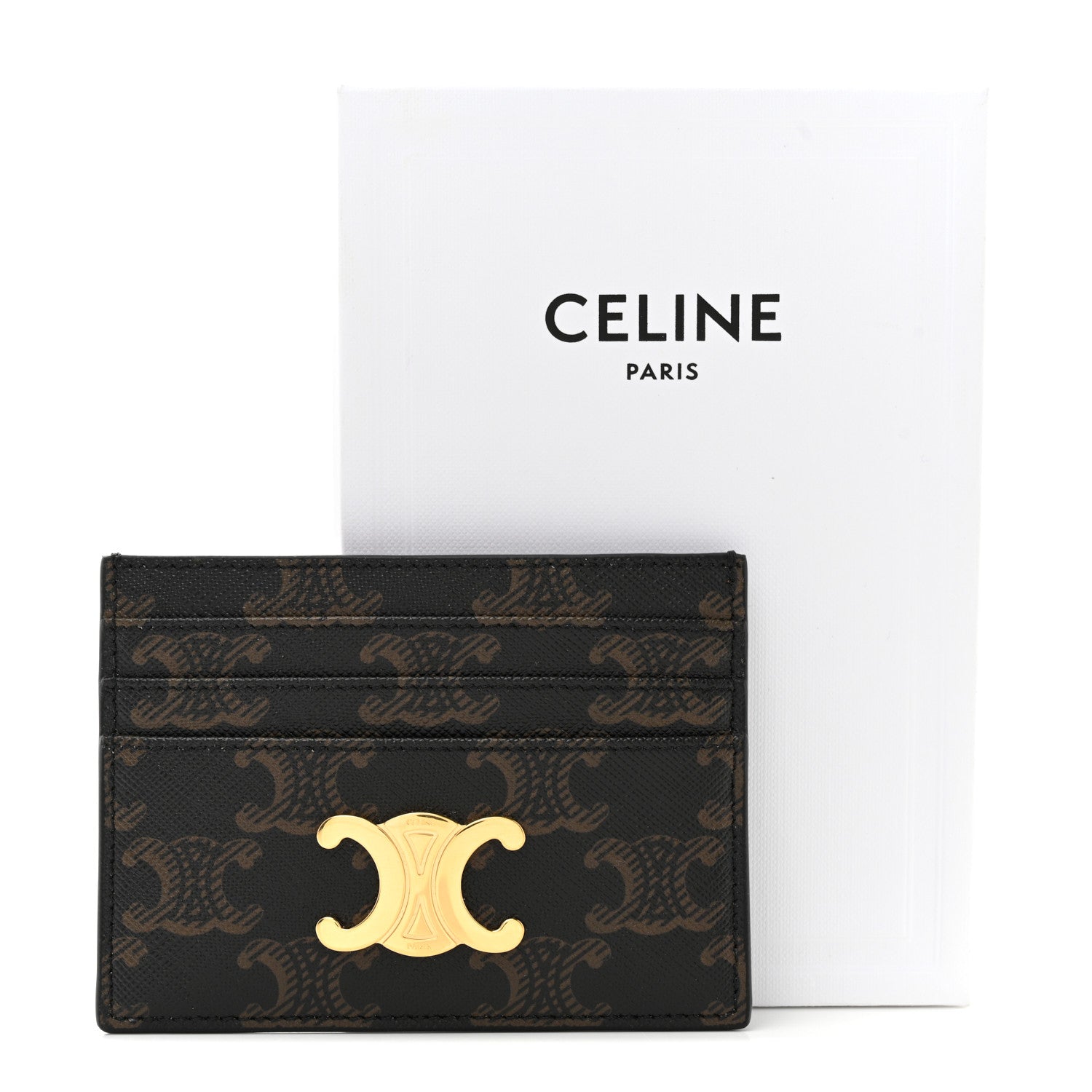 Celine Triomphe Canvas Triomphe Card Holder Tan 8 of 8