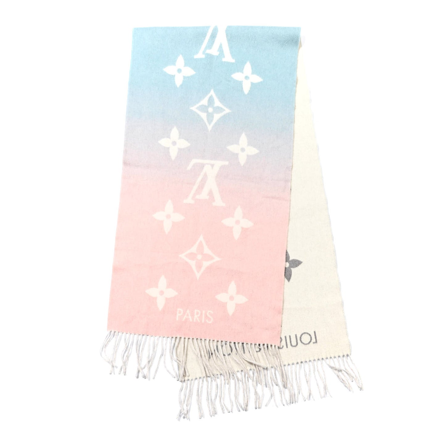Cashmere Monogram Reykjavik Scarf Bleu Rose