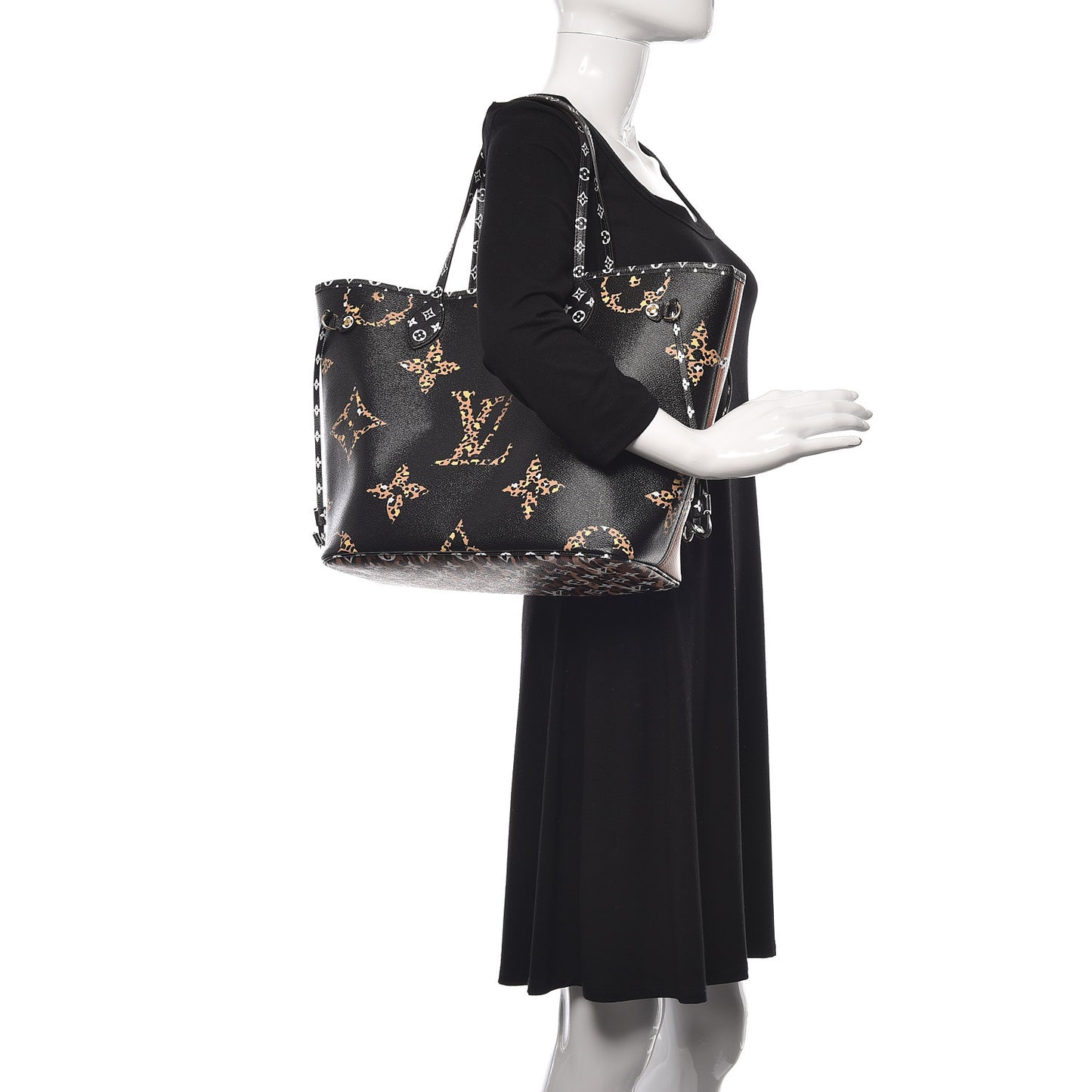 Monogram Giant Jungle Neverfull MM Black