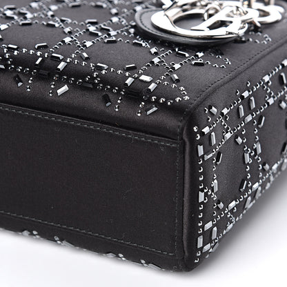Christian Dior Satin Crystal Cannage Mini Lady Dior Black 9 of 10