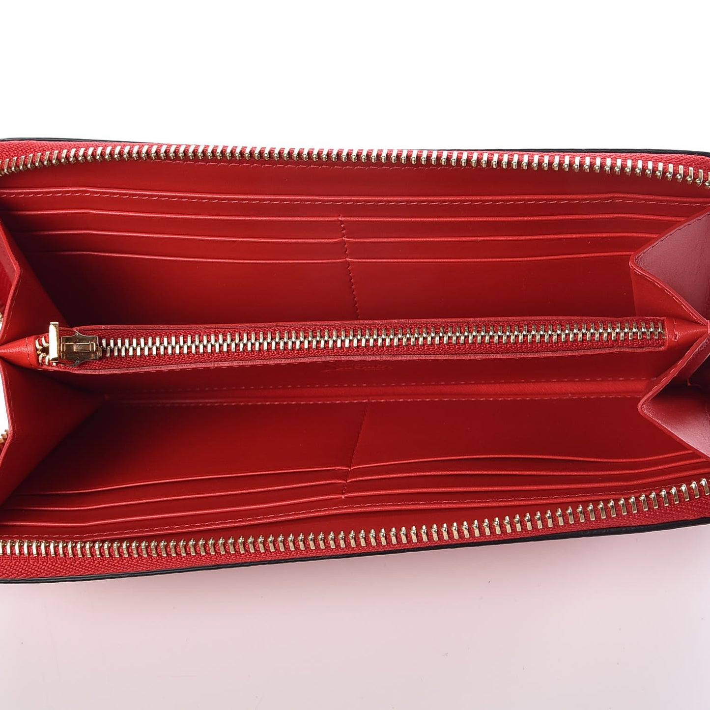 Calfskin Panettone Zip Around Wallet Red