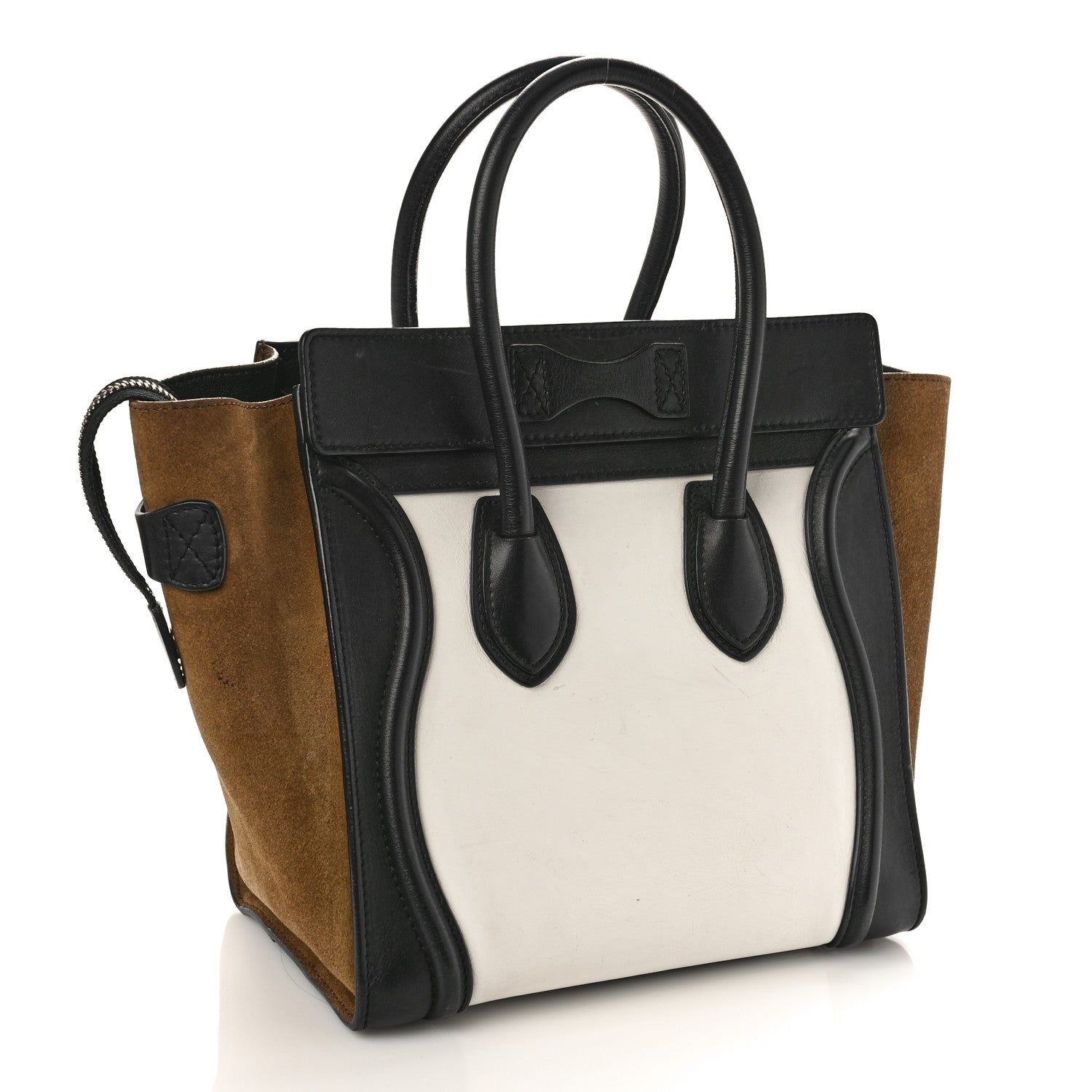 Celine Smooth Calfskin Nubuck Micro Tri-Color Luggage White 2 of 10