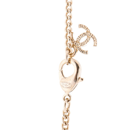 Chanel Crystal Heart Pendant Necklace Silver Gold 4 of 4