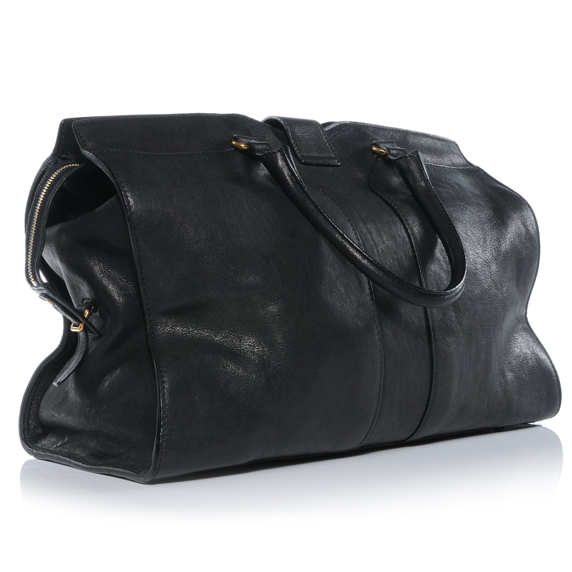 Saint Laurent Leather Large Cabas Chyc Black 4 of 8