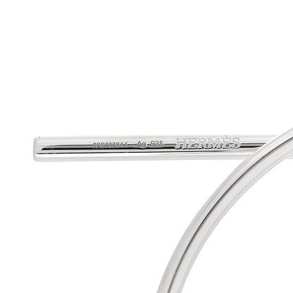 Hermes Sterling Silver MM Loop Earrings 4 of 6