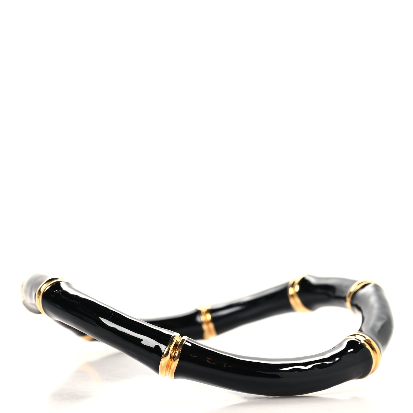 Metal Enamel Bamboo Choker Necklace Black