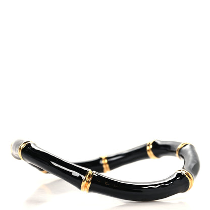 Gucci Metal Enamel Bamboo Choker Necklace Black 3 of 4