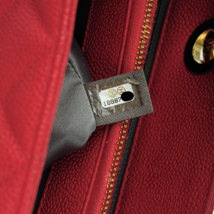 Chanel Caviar Quilted Grand Shopping Tote GST Rouge 7 of 7
