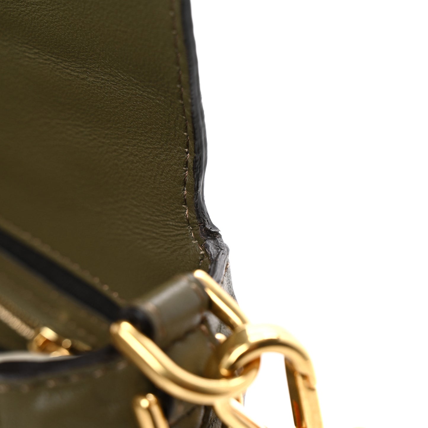 Nappa FF 1974 Embossed Baguette Avocado