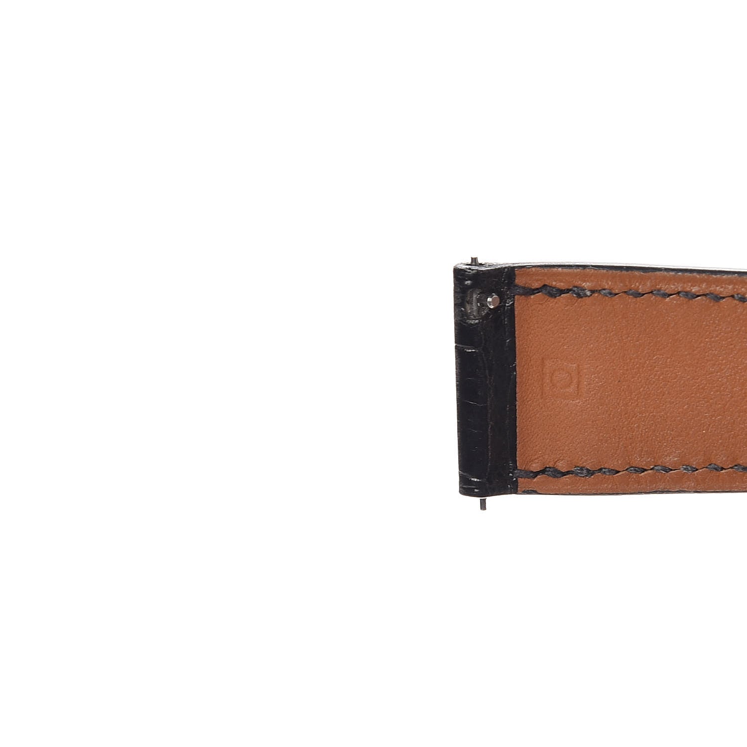 Hermes Alligator H Hour Watch MM Strap Black 3 of 4