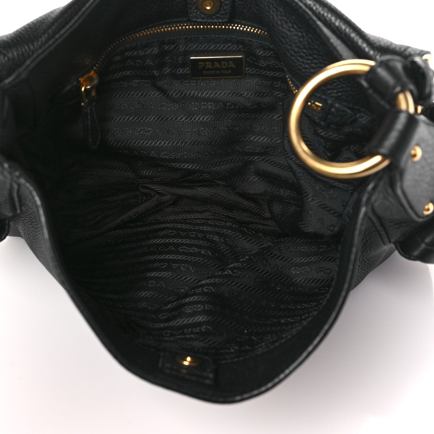 Vitello Daino Shoulder Bag Black